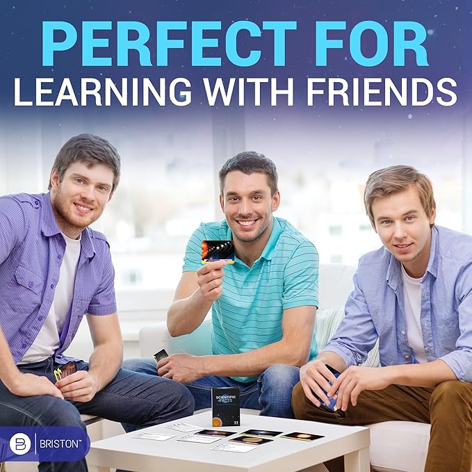 Scientific Facts Flash Cards – 77 Astronomy Learning Cards with Images & Space Facts for Kids & Adults – Solar System, Stars & Galaxies Educational Set – STEM Homeschool Classroom Gift by Briston