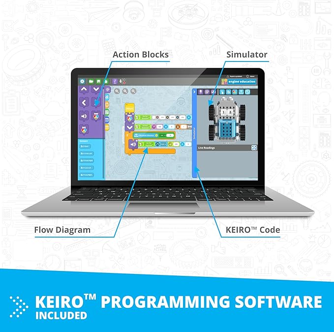 Engino Inventor STEM Robotic Kit, Robotorized GinoBot, Construction Toys for Kids 9+, Building Kit Powered by Motor, Coding STEM Toys, Gifts for Boys & Girls (10 Models to Build)