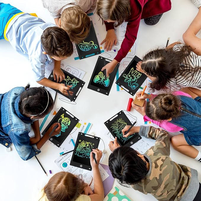 Epakh 16 PCS LCD Writing Tablet for Kids - 8.5 Inch Reusable Writing Board Drawing Doodle Pad Gift for Girl & Boy, Toddlers, Back to School, Birthday Party Favors(Black)