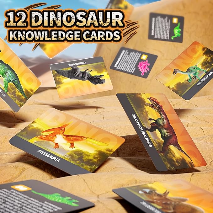 12 Glow in The Dark Dinosaur Eggs, Dig Kit Toys for Kids, Surprise Dinosaur Eggs Excavation Kit with Magnifier, STEM Birthday Party Favor Gifts for Boys Girls Age 3 4 5 6 7 8 9 10 + Years Old