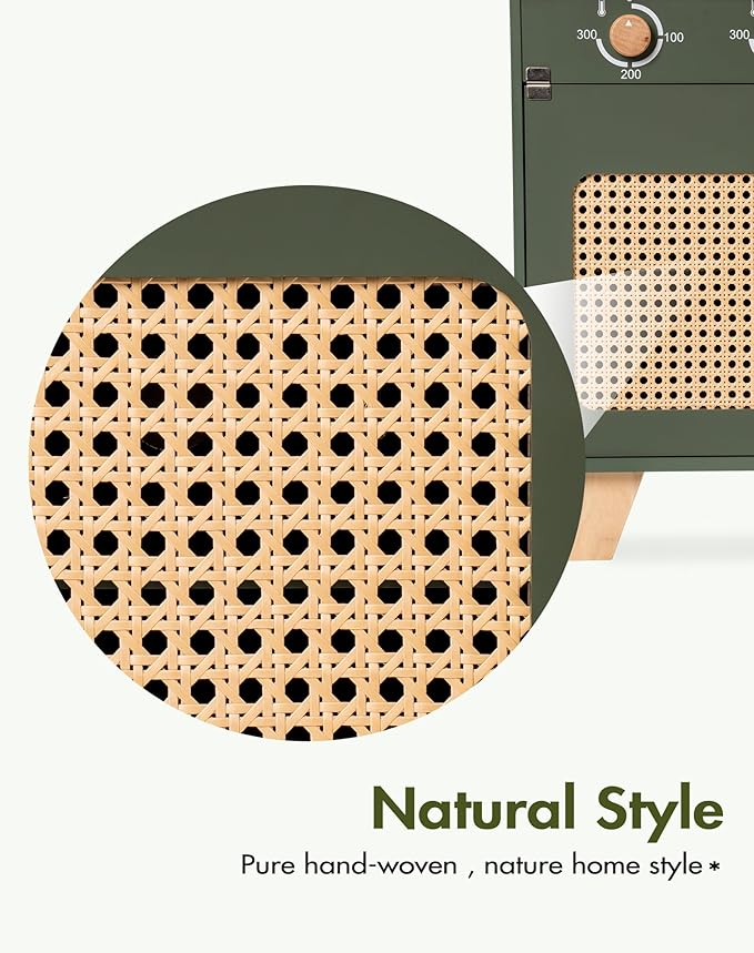 ROBOTIME Play Kitchen with Pretend Ice Cube Dispenser for Toddler, Wooden Kids Kitchen Play Set, Toy Kitchen Set for Kids Age 3 4 5 6 7 (Vintage Green)