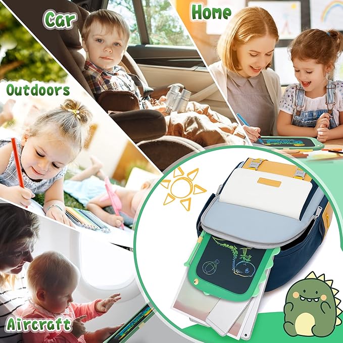 ORSEN 8.5 Inch LCD Doodle Board Tablet Toy - Green Dinosaur Drawing Pad for Kids 2-6 Years Old - Christmas and Birthday Gifts