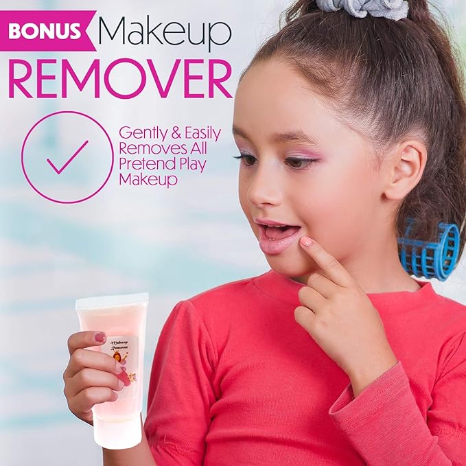 Toysical Princess Kids Makeup Kit for Girl - Real, Non Toxic Makeup for Kids kit with Remover, Washable Toddler Makeup Kit - Birthday Gift Pretend Play Makeup for Ages 3 4 5 6 7 8 9 10 Years Old