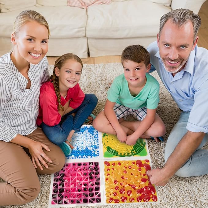 Art3d 11.8”x11.8” Textured Liquid Sensory Flooring Tiles, Interactive Glossy Fusion Play Mats for Kids, Toddler, Teens, Stress Relief & Calming Toys, 6pcs per Set