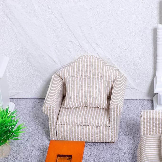 1 12 Scale Doll House Furnitures 3pcs Sofa Miniature Dollhouse Toy Parlor Bedroom Decoration Accessories