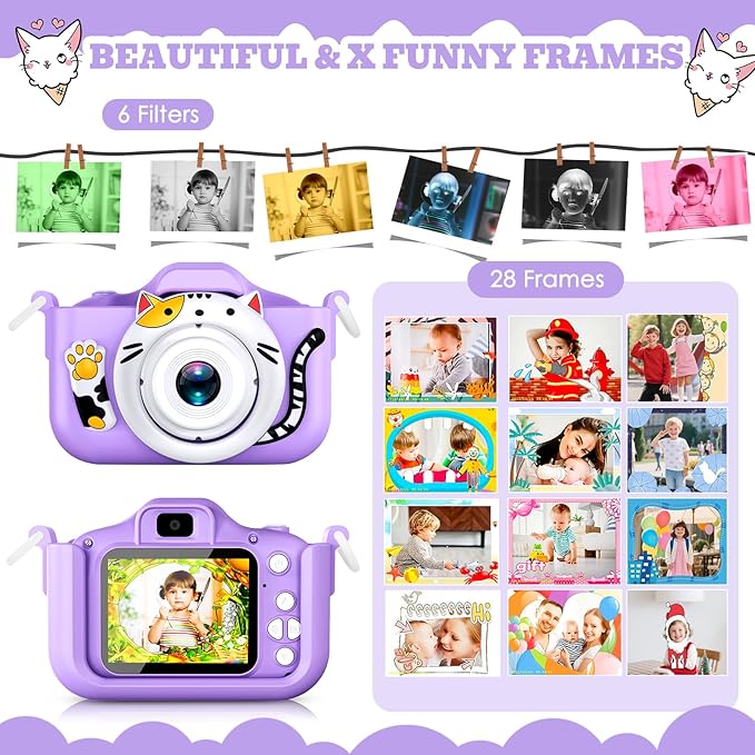 Kids Camera for Girls Boys Christmas Birthday Festival Gift for Kids,Digital Camera for Toddlers Toys for 3 4 5 6 7 8 9 10 11 12 Year Old