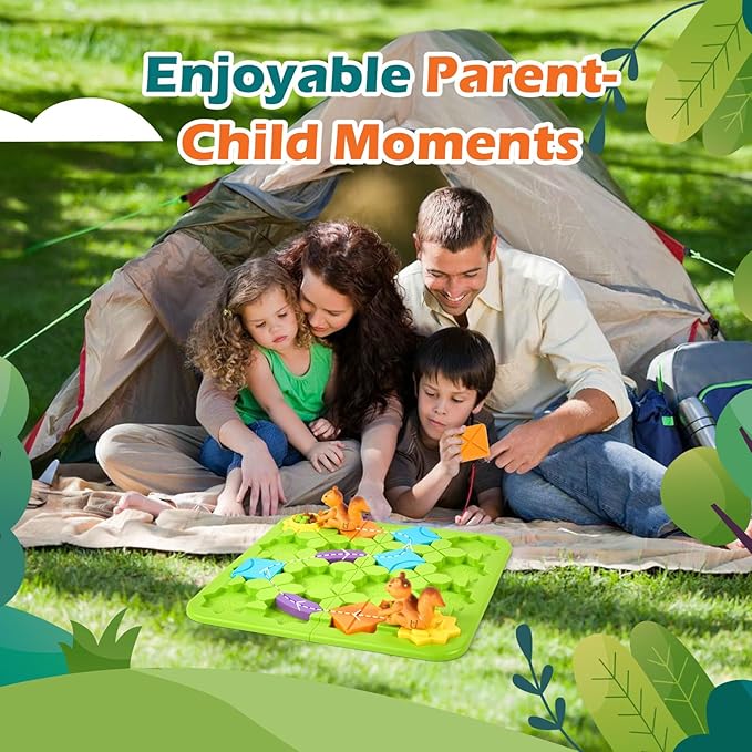 Airkid STEM Board Games Brain Toys, Maze Brain Teaser Puzzles Learning Games for Kids Ages 4-8, 118 Challenges 5 Difficulty Levels Squirrel Logic Track Building Blocks, Educational Toys Birthday Gifts