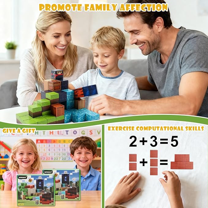 Magnetic Building Block Toy - 144PSC Stacking Construction Set to Cultivate STEM Skills for Boys and· Girls 6 7 8 9