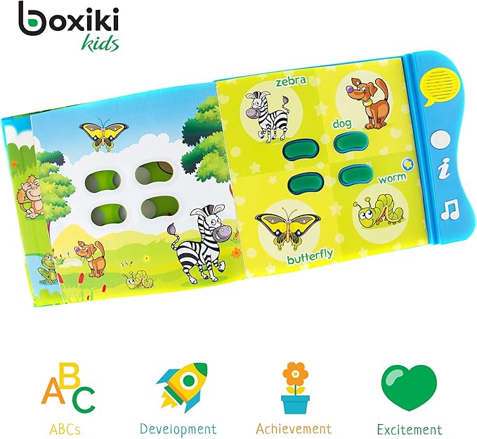 Boxiki kids Animal Sound Book for Toddlers – Interactive Learning Activity Book with Music, Animal Names & Sounds. Educational Toy for Baby & Early Development