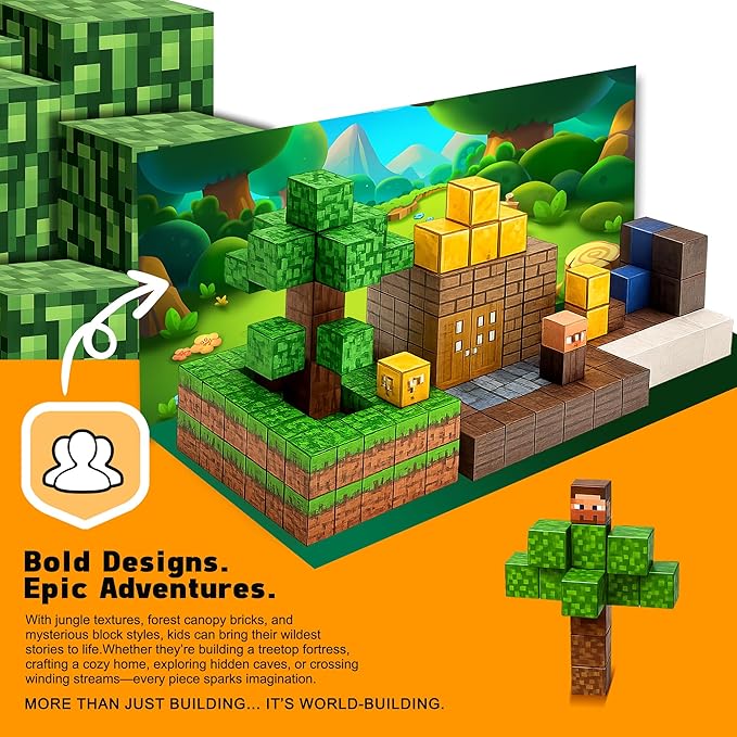 Magnetic Blocks 128PCS - Magnetic Tiles Building Blocks Toddler Toys STEM Sensory Outdoor Toys for 3+ Year Old Boys & Girls, Creative Kids Games Kids