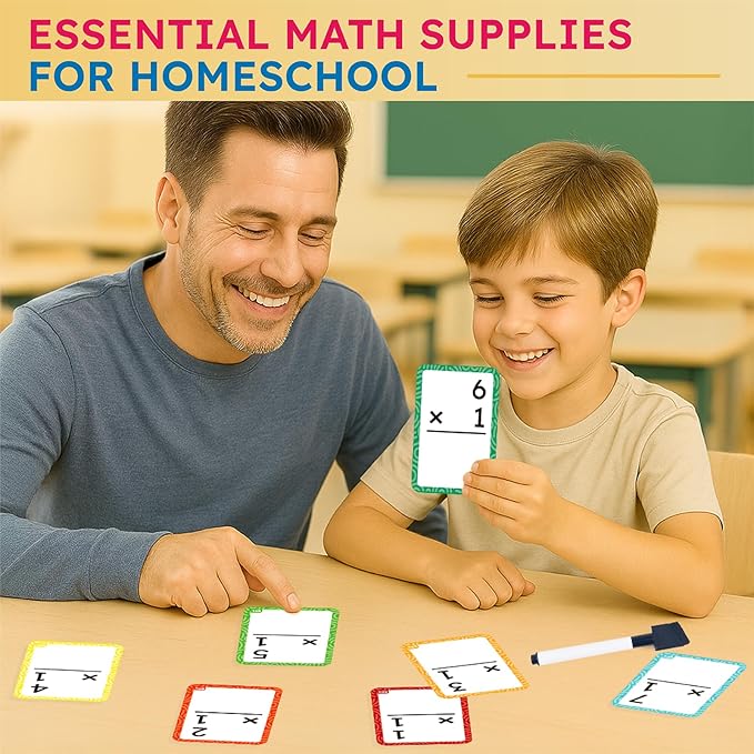 JoyCat 162 Multiplication Flash Cards - All Facts 1-12 Times Tables with Visual Aids Mastered & Review Sorting for Kids 3rd 4th 5th Grade or Homeschool Supplies