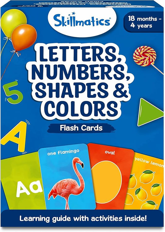 Skillmatics Thick Flash Cards for Toddlers - Letters, Numbers, Shapes & Colors, Learning Aids, Christmas Stocking Stuffers, Montessori Toys, Preschool Activities, Gifts for Kids Ages 1, 2, 3, 4 Years