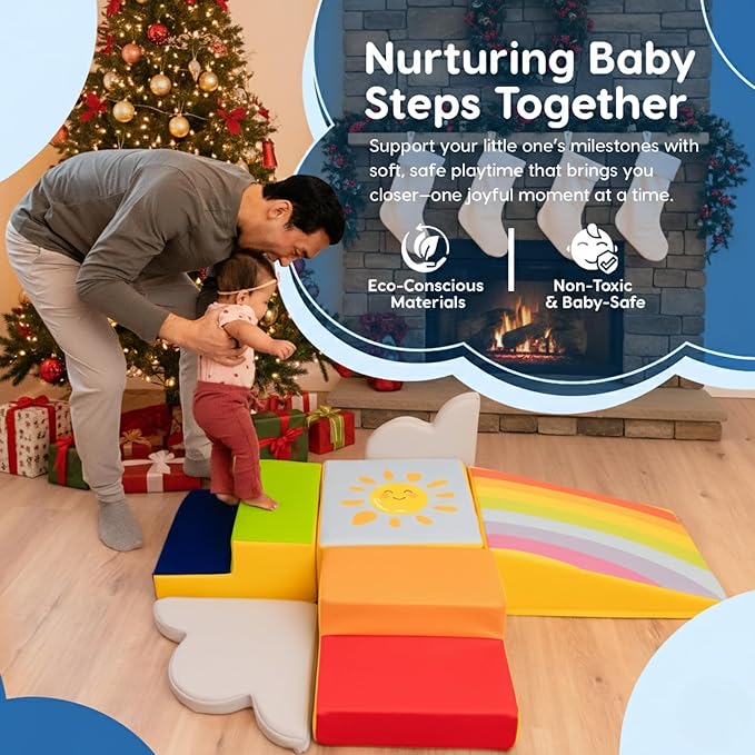 Captivating Non-Toxic Foam Climbing Blocks for Toddlers – 6-Piece Soft Play Set for Motor Skills, Crawling & Color Learning – Easy-to-Clean, Eco-friendly, Anti-Slip Indoor Climber for Toddlers