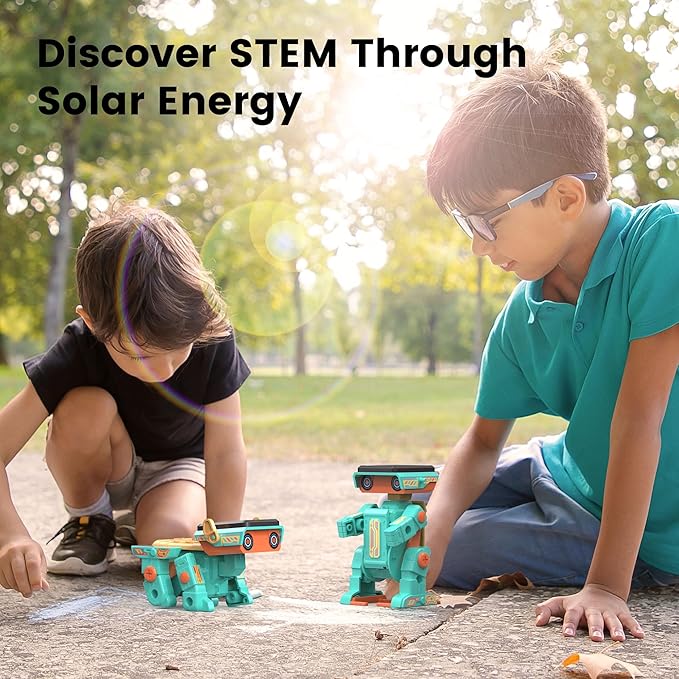 Sillbird Solar Robot Building Kit Christmas STEM Gift for Boys Ages 8-14, 10-in-1 DIY Educational Science Set for Kids Birthday, Sun Powered Space Robotics Toys with 112PCS