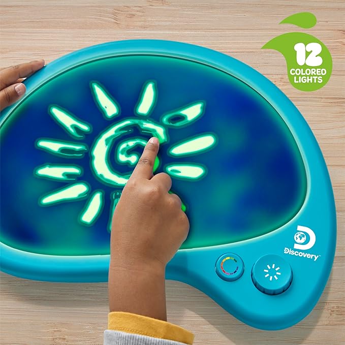 Discovery™ Mess-Free Glow Palette - Interactive Light-Up Art Pad with 12 Colors & Musical Play| Painting & Drawing Tablet| Travel Art Activity Kit| Arts & Crafts Toy for Kids Boys Girls Ages 4+