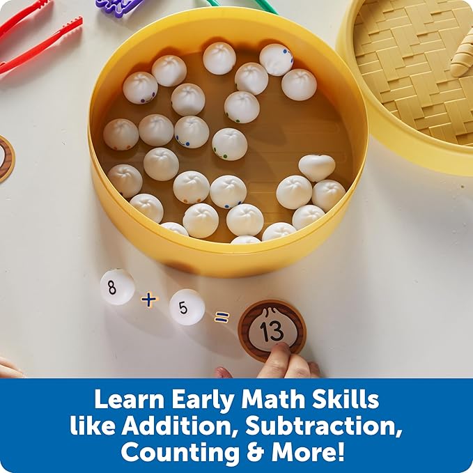 Learning Resources Dumpling Dash Fine Motor Math Game - Montessori Counting Toys, Board Game, Play Food, Homeschool, Fine Motor Skills, Homeschool Preschool