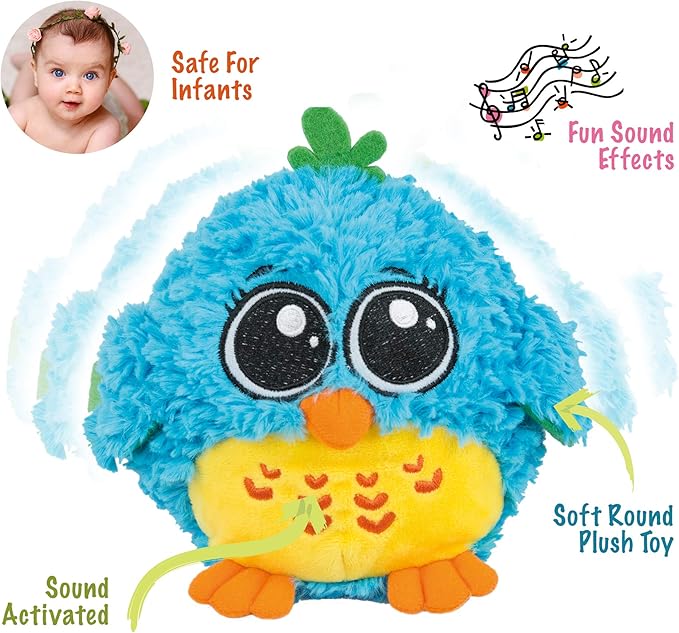 Baby Toys 6-12 Months & Up - 'Mr. Blue' Dancing & Singing Bird - Sound & Touch Activated Musical Toy for Boys & Girls - Ideal Gift for Infants, Babies & Toddlers