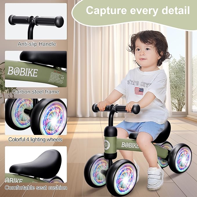 Baby Balance Bike Toys for 12-36 Months Kids Toy Boy and Girls Gifts Toddler Best First Birthday Gift Children Walker No Pedal Infant 4 Wheels Bicycle