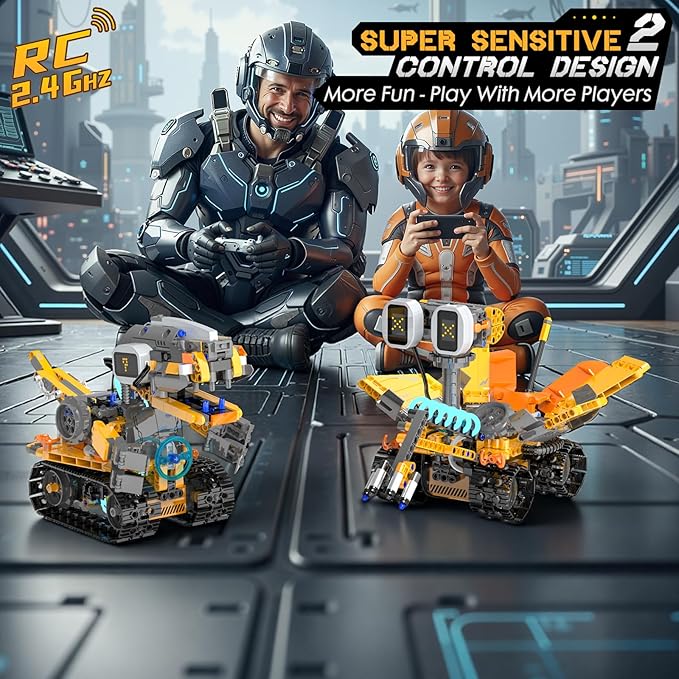 5in1 STEM Robot Building Kits for Kids 6-12, App & Remote Control STEM Dinosaur Tank Robot Building Toys for Kids, 899Pcs DIY Science Building Sets, Erector Sets for Boys Girls Birthday Xmas Gifts