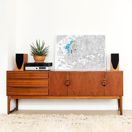 Omy Giant Coloring Poster – New York City - Map of NYC | Discover the Landmarks and Key Places in New York City | 40 x 28 Inches | Creative Play and Fun for Kids, Teens, Adults, and The Whole Family
