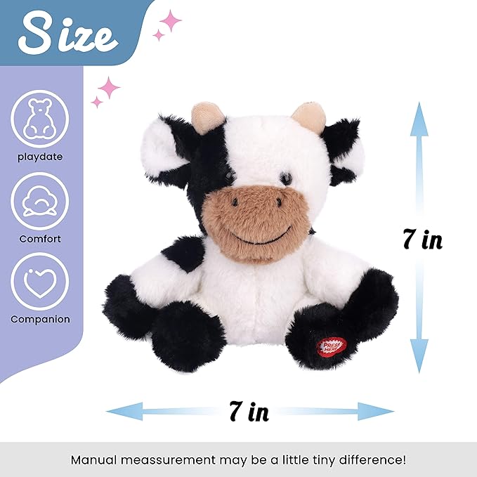 Hopearl Talking Cow Repeats What You Say Shaking Head Electric Interactive Animated Toy Speaking Plush Buddy Birthday Festival for Toddlers, 7''