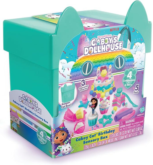 Canal Toys Gabby’s Dollhouse ™ Large Cakey Cat™ Birthday Sensory Box! Get Ready for a paw-Some Party by Sculpting Pretend Party Treats! Age 4+