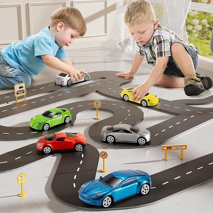 Die Cast Metal Racing Car Toy With Play Mat for 3-6 Year Old Boys and Girls - Christmas Birthday Gift
