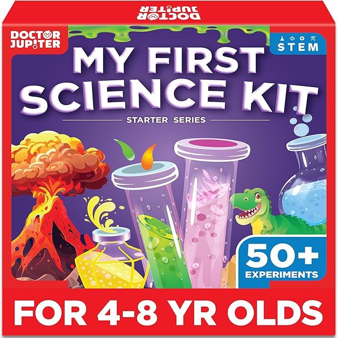 Doctor Jupiter My First Science Kit for Kids Ages 4-5-6-7-8 | Christmas, Birthday Gift Ideas for 4+ Year Old Boys & Girls | Toy Stem Kit with 50+ Experiments | Learning & Educational Projects