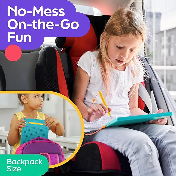 Magnetic Drawing Board for Kids & Toddlers with Beads and Magnet Stylus Pen - Magnetic Tablet Toy for Airplane & Car Ride Activities for Kids