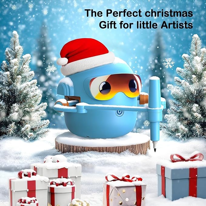 Drawing Robot for Kids Montessori Painting Toys for 3 4 5 6 7 8 Year Old, Voice Interactive Educational Drawing Machine with 100 Cards,16 Colorful Pens & Music-Gift for Boys Girls