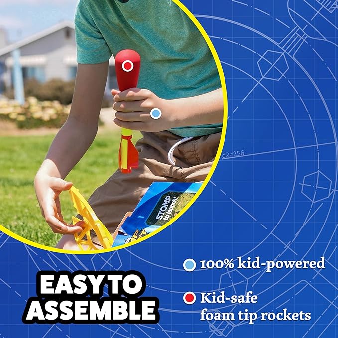 Stomp Rocket Ultra Rocket Refills, 6 Rockets - Replacement Foam-Tipped Rockets for Kids - Fun Backyard & Outdoor Kids Toys Gifts for Boys & Girls