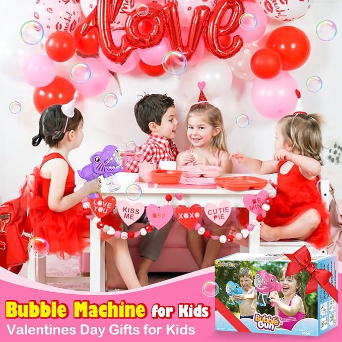 4 Pack Bubble Machine Guns - Toys for Boys Girls Ages 3-5 4-8 with 4 Bottle Solutions Kids Birthday Gift Bubble Blower for Kids Easter Toys Christmas Stocking Stuffers Valentines Outdoor Party Favors