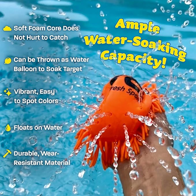 Water Flying Discs for Kids: Soft Sports Disc 2 Pack - Soaks The Target On Impact - Best Swimming Pool Toys & Beach Water Toys - Fun Toy Outdoor Games - Birthday Gifts for Boys & Girls All Ages