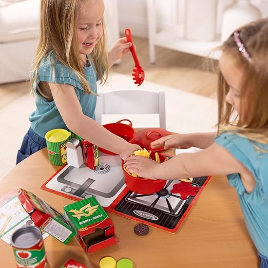 Melissa & Doug Prepare & Serve Pasta Set with Toy Food & Kids Play Kitchen Accessories, Montessori-Inspired Preschool Learning Toys for Girls & Boys 3+
