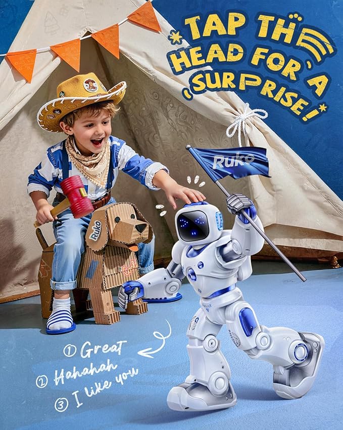 Ruko 1088 Smart Robots for Kids, Large Programmable Interactive RC Robot with Voice Control, APP Control, Present for 4 5 6 7 8 9 Years Old Kids Boys and Girls