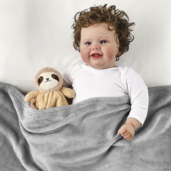 CREVENT Cozy Plush Baby Security Blanket, Loveys for Baby Girls and Boys, Birthday (Sloth + Tag)