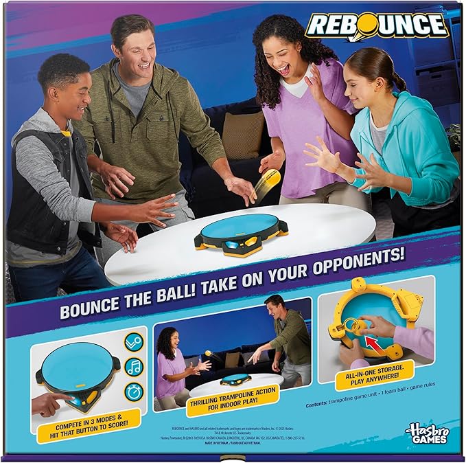 Hasbro Games Rebounce Game | Indoor and Outdoor Electronic Action Game for Kids, Teens, and Adults | Ages 8+ | 2 to 6 Players | 10 Mins. | Family Travel Games