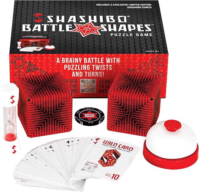 Shashibo Battle Shapes Magnetizing Puzzle Game – Play Solo or with a Friend - Challenging Shape Shifting Box Game for Adults & Kids Ages 8+ with Puzzling Twists and Turns by Fun in Motion Toys