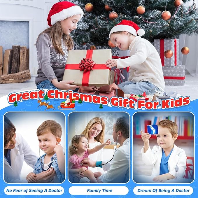 Kids Doctor Kit for Girls, Doctors Set for Toddlers 22 Pieces Doctor Play Gift for Kids Medical Toys Set with Roleplay Doctor Costume Toddlers Ages 3 4 5 6 Year Old