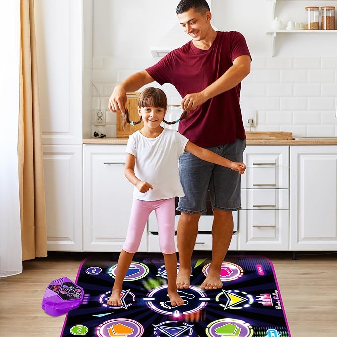 Dance Mat for Kids, Adjustable Volume, Built-in Music, 5 Game Modes, Dancing Game Pad for 3 4 5 6 7 8+ Year Old Girls Boys, Dance Toys Gifts, Perfect Xmas Birthday Gift
