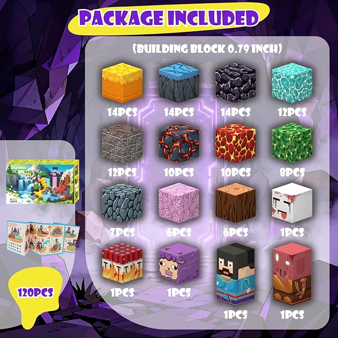 Magnetic Blocks 120PCS Magnetic Building Blocks for Kid 3+, Building Toys for Kid Boys Girls, STEM Sensory Gift for Birthday