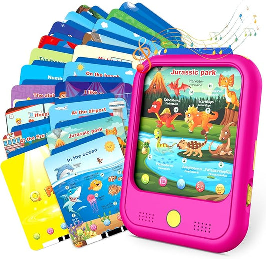 Kids Learning Tablet Educational Learning Pad for Toddlers 2-5 to Learn Alphabets, Numbers, Foods, Time, Music, Vehicles, Tablet Toy for Toddlers Ages 2 3 4 5 6 Years Old