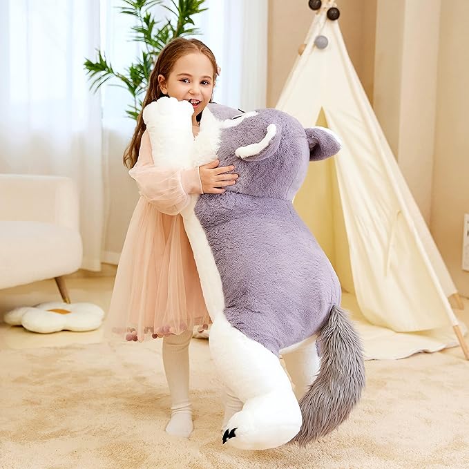 IKASA Giant Wolf Stuffed Animal Plush Toy, 30" Large Jumbo Plushie Toys for Kids Girls Boys