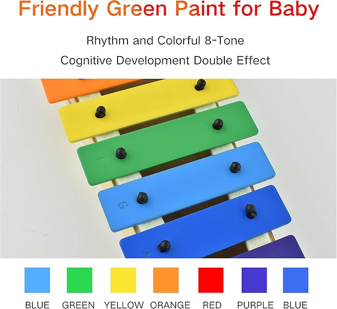 MUSICUBE Xylophone for Kids Wood Xylophone with Mallets Orff Music Instrument for Educational& Preschool Learning Baby Percussion Kit with Professional Tuning for Toddlers Gift Choice for Children age