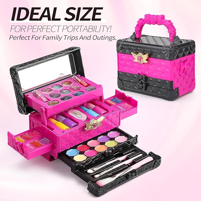 IMAGICTOWN Kids Makeup Sets for Girls 5-8 - Non-Toxic Play Makeup Kit for Toddlers 3-4 - Maquillaje para Niñas - Girls Makeup Kit Age 4-6 - Perfect Toddler Makeup Set