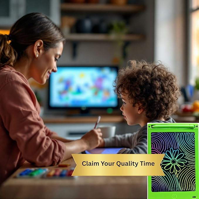 2-Pack LCD Writing Tablets for Kids – 12″ Large & 8.5″ Portable Colorful Doodle Boards – Eye-Safe LCD Screen, Ultra-Thin, Reusable Drawing & Learning Toys for Girls Boys Teenagers