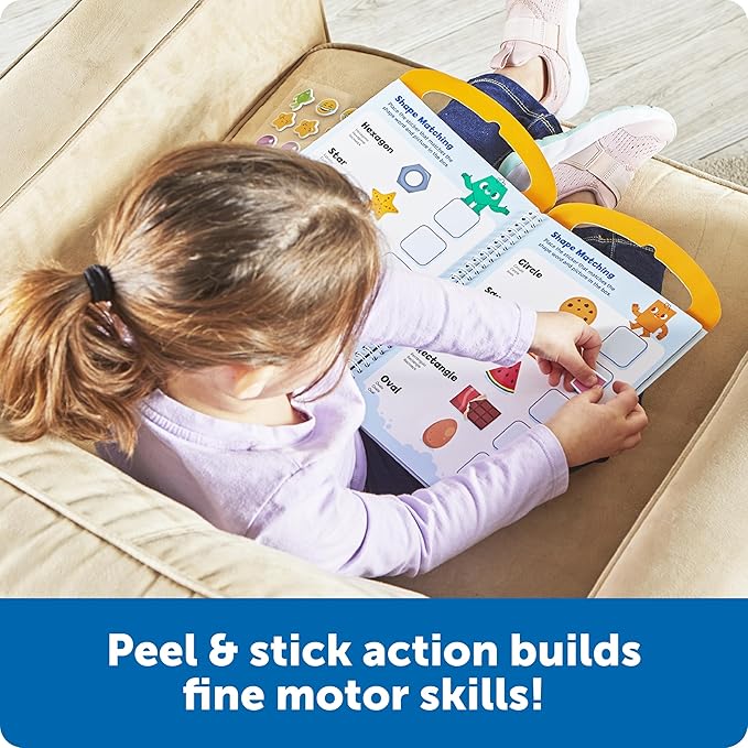 Learning Resources Skill Builders Smart Stickers Colors, Numbers, and Shapes, Reusable Sticker Book, Montessori Busy Book, Preschool Classroom Must Haves, Busy Books