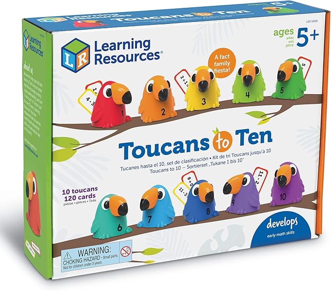 Learning Resources Toucans to 10 Sorting Set, Counting & Sorting, Early Math Skills Toy, Ages 5+, Multicolor