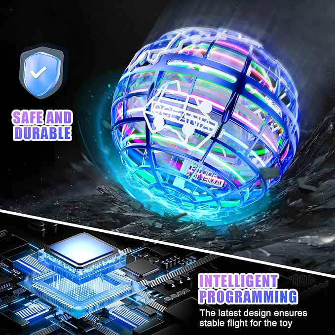 Flying orb Ball 2025 Upgrade Hover Boomerang Ball 6 Lighting Effects Cool Toys for Kids Teen Adults Indoor Outdoor Flying Ball Toy