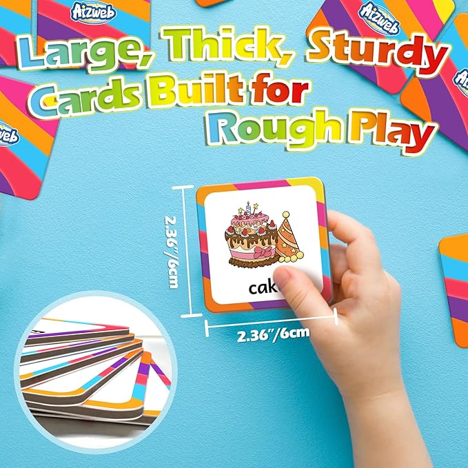 Aizweb First Words Match Game,Memory Game,52 Pcs Toddler Baby Flash Cards,Educational Toys for Pre K Preschool Kindergarten Learning Activities,Speech Therapy Materials Classroom Must Haves